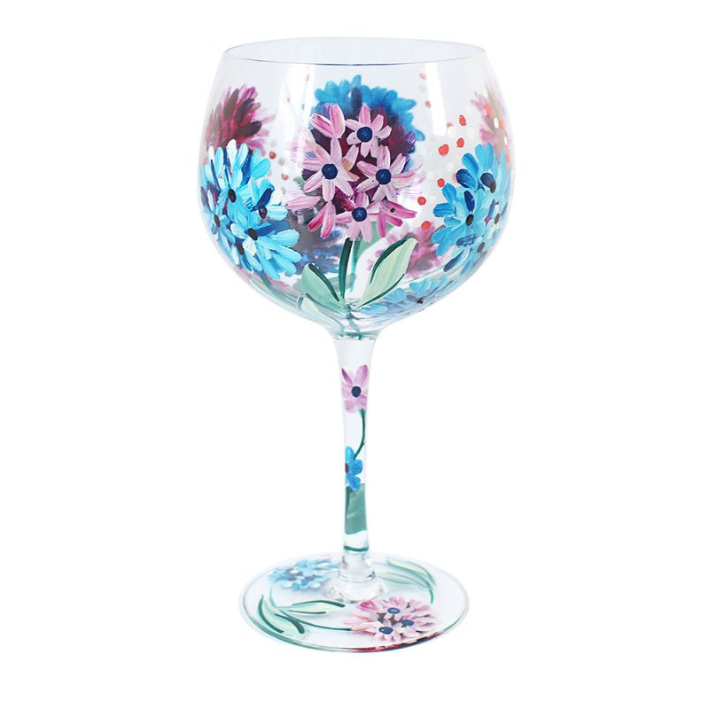 Hydrangeas Gin Glass - Hand Painted