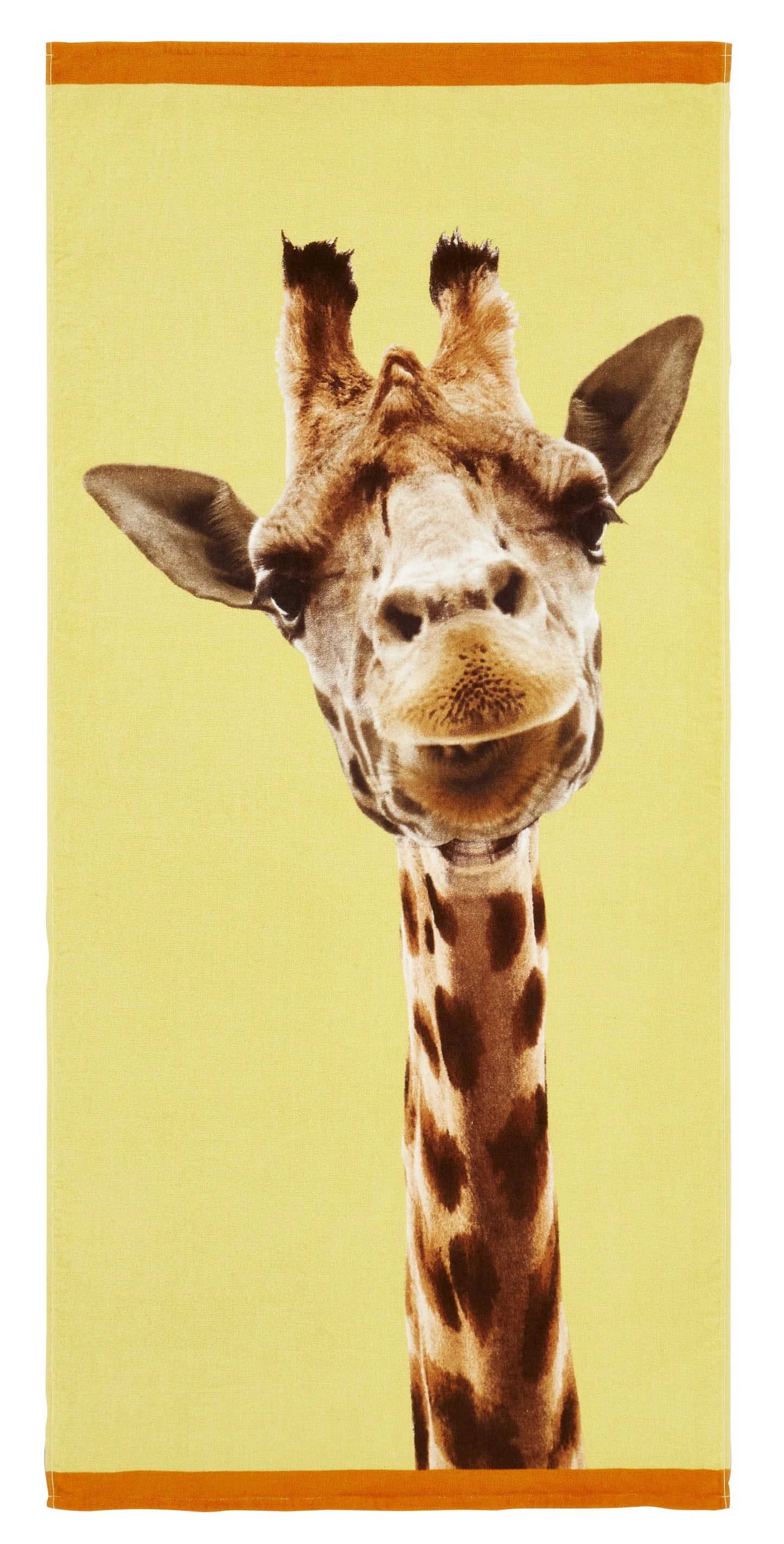 Catherine Lansfield Giraffe Beach Towel - Yellow