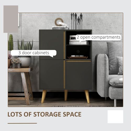 Storage Cabinet Sideboard with Tempered Glass Adjustable Shelves
