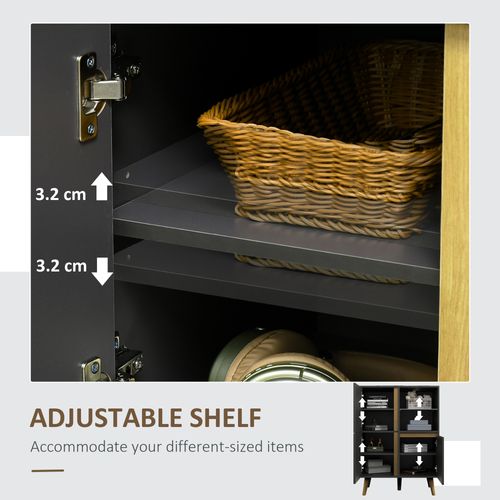 Storage Cabinet Sideboard with Tempered Glass Adjustable Shelves