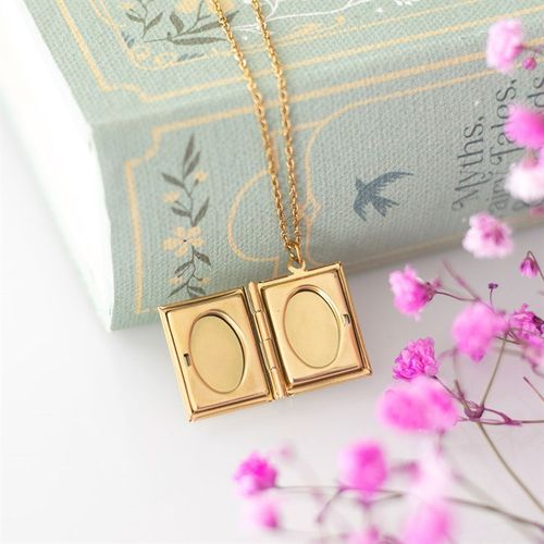 Book Shaped Locket Necklace