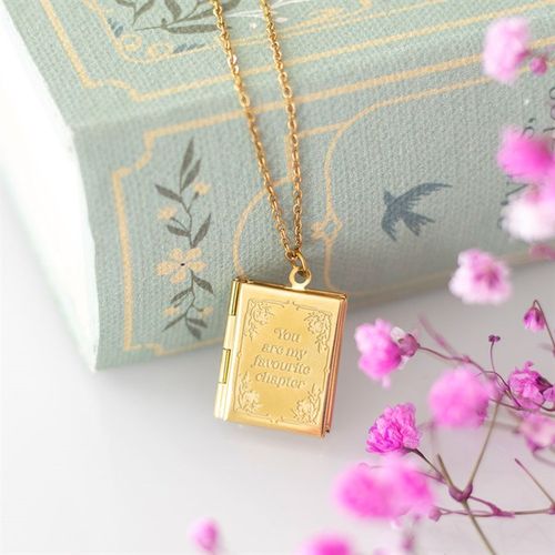 Book Shaped Locket Necklace