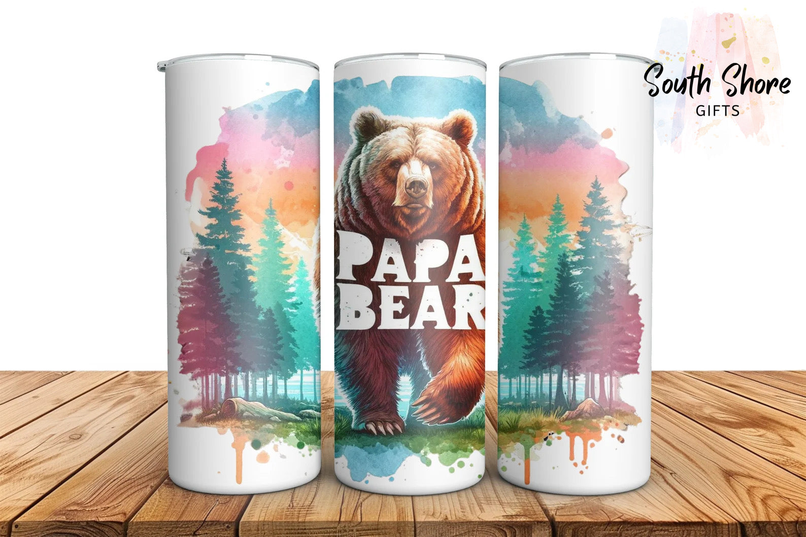 Bear Family Tumbler Set – Papa Bear, Mama Bear & Baby Bear