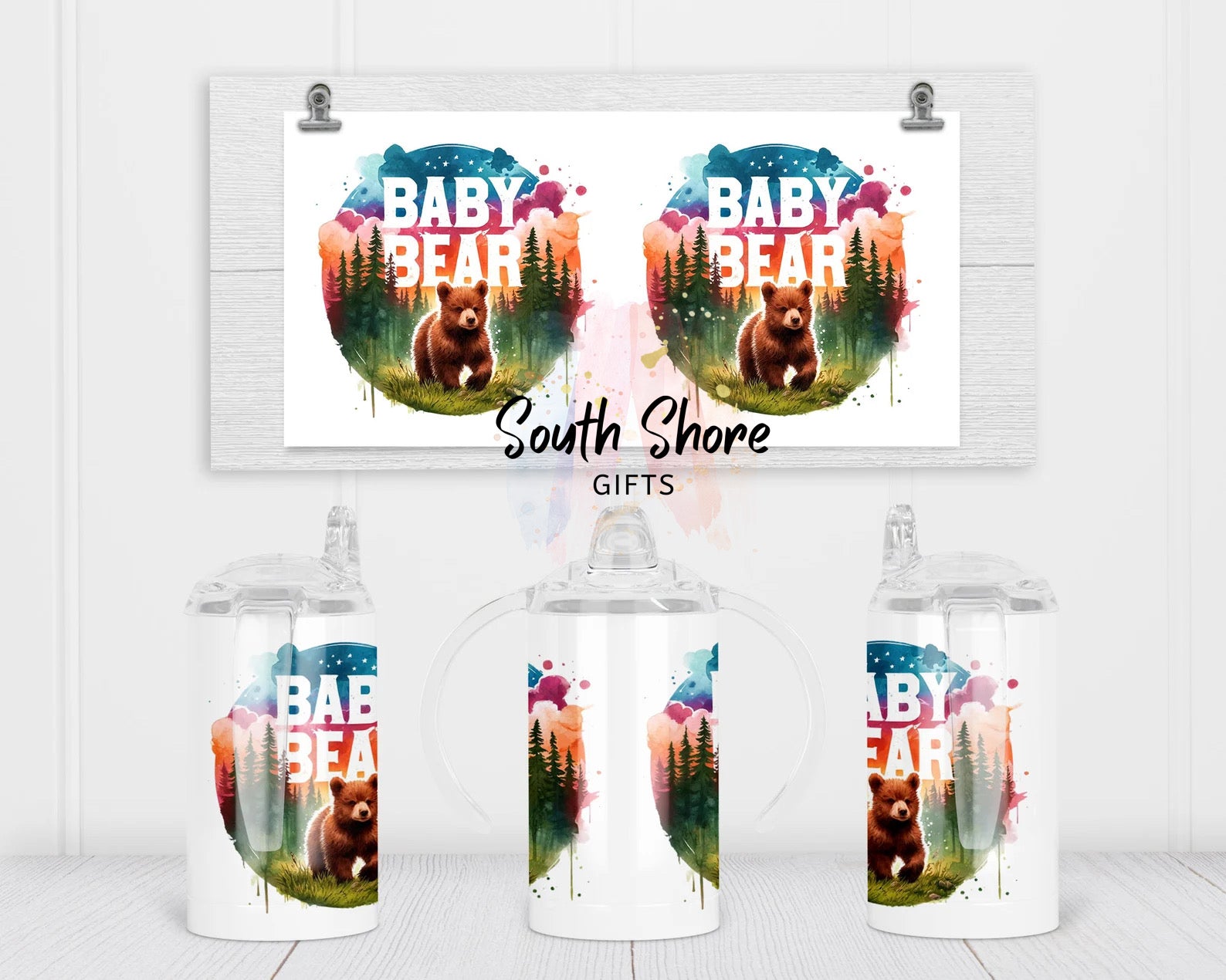 Bear Family Tumbler Set – Papa Bear, Mama Bear & Baby Bear