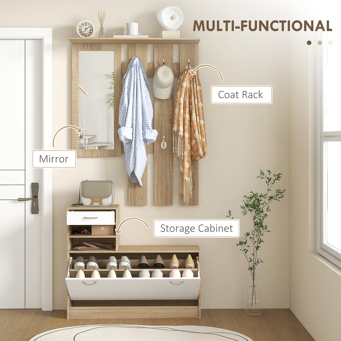 Three-in-One Hallway Storage Set - 3 Colour Options