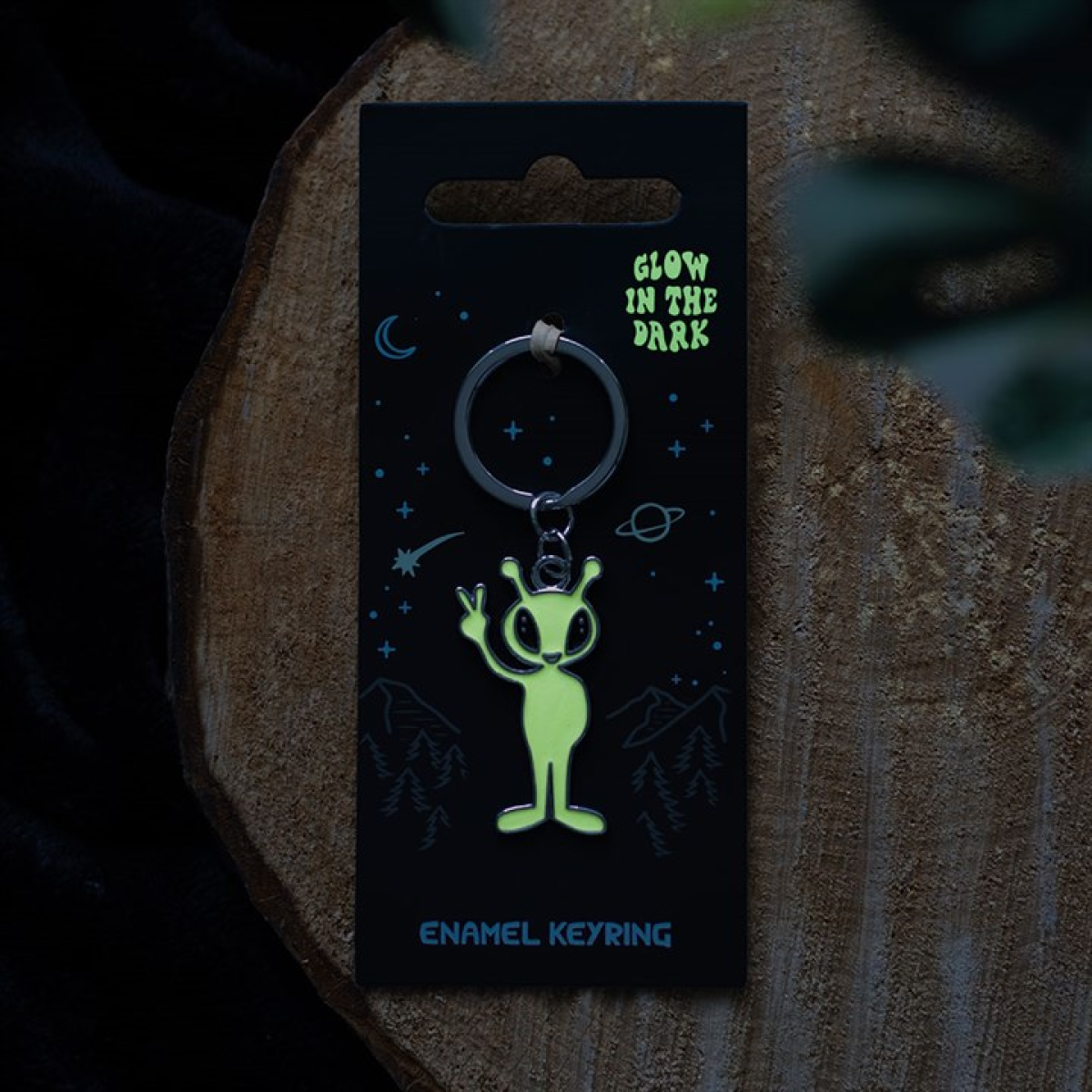 Glow in the Dark Alien Keyring