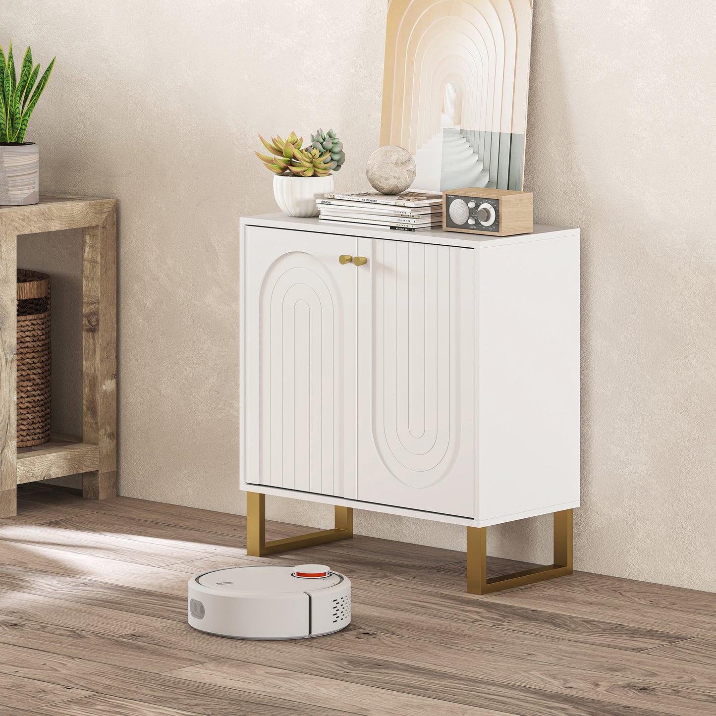 2-Door Sideboard Storage Cabinet - White