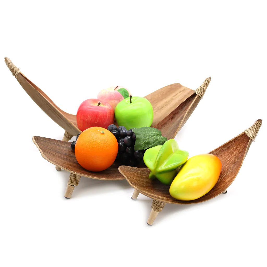 Coconut Leaf Fruit Bowl Sets of 3 - Natural