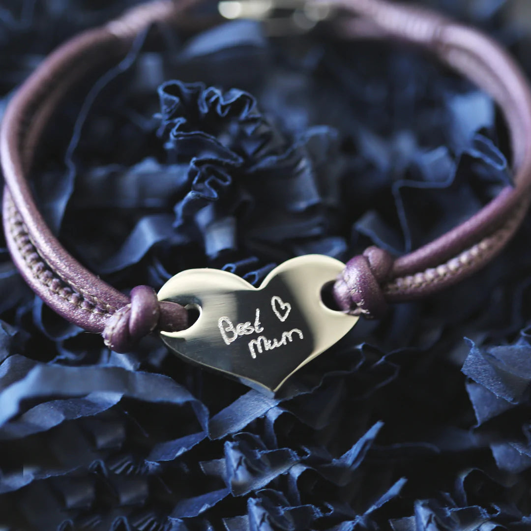 Handwriting Hearts Forever Bracelet Berry - By Photo Upload