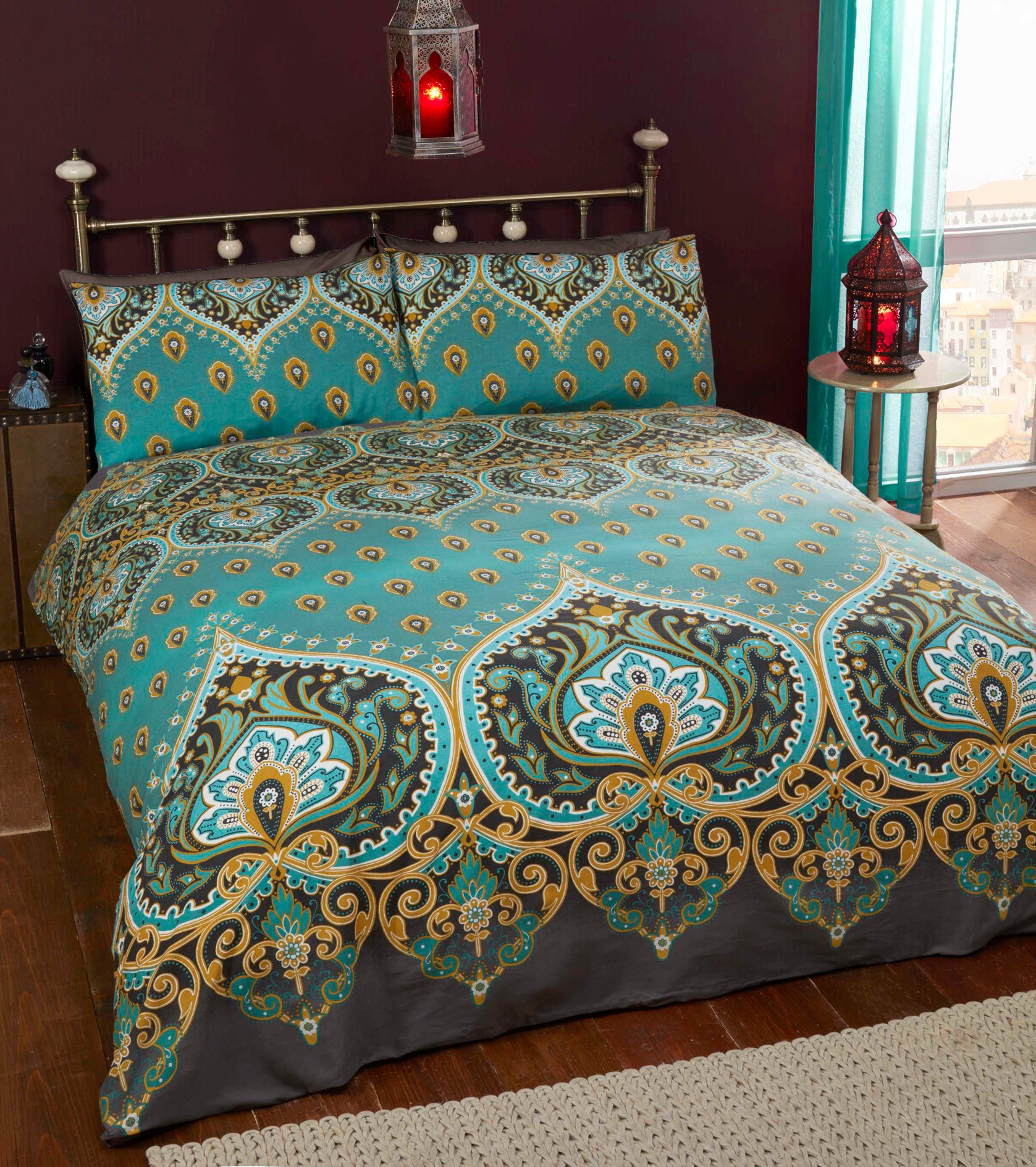 Asha Duvet Set - Emerald