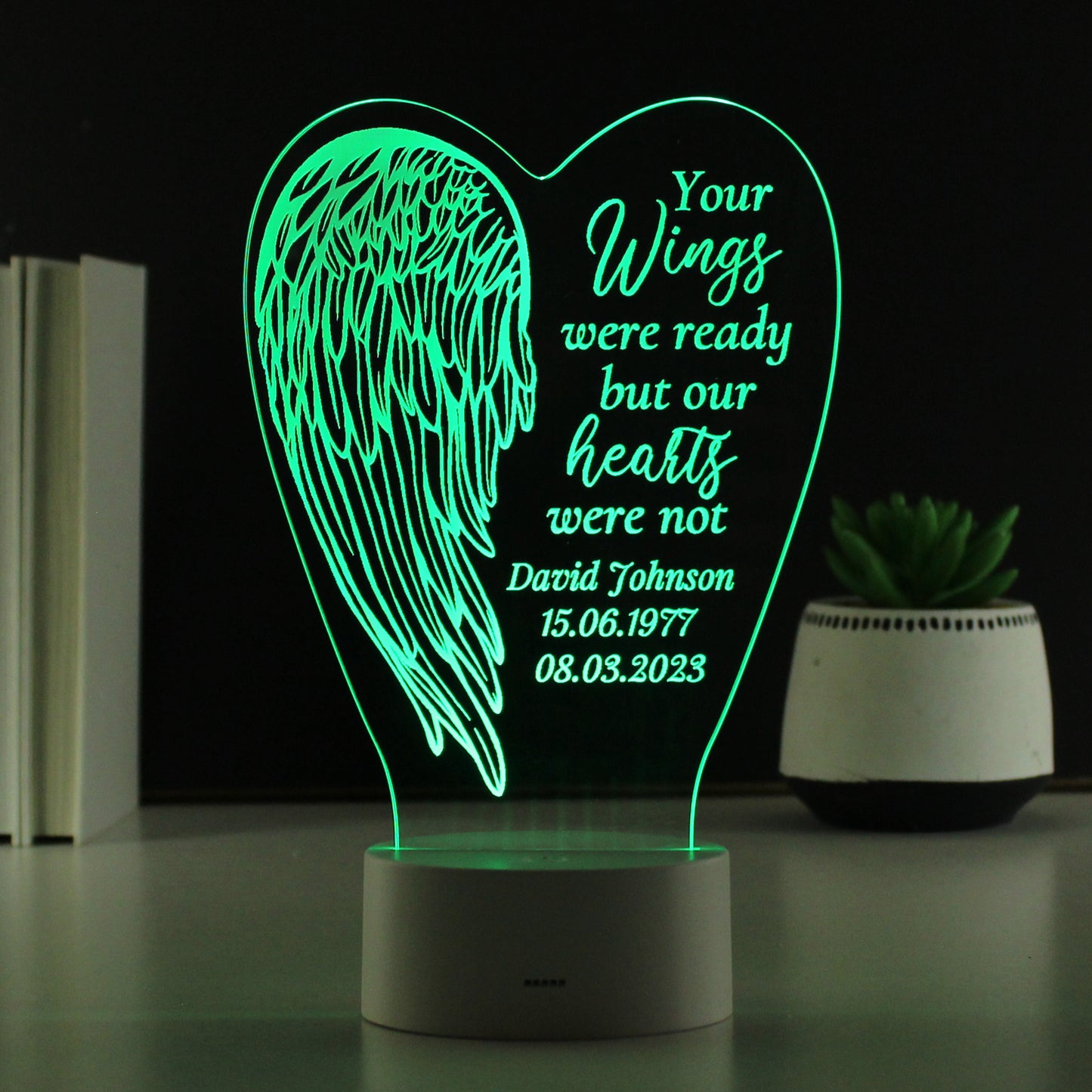 Personalised Angel Wings Memorial LED Light