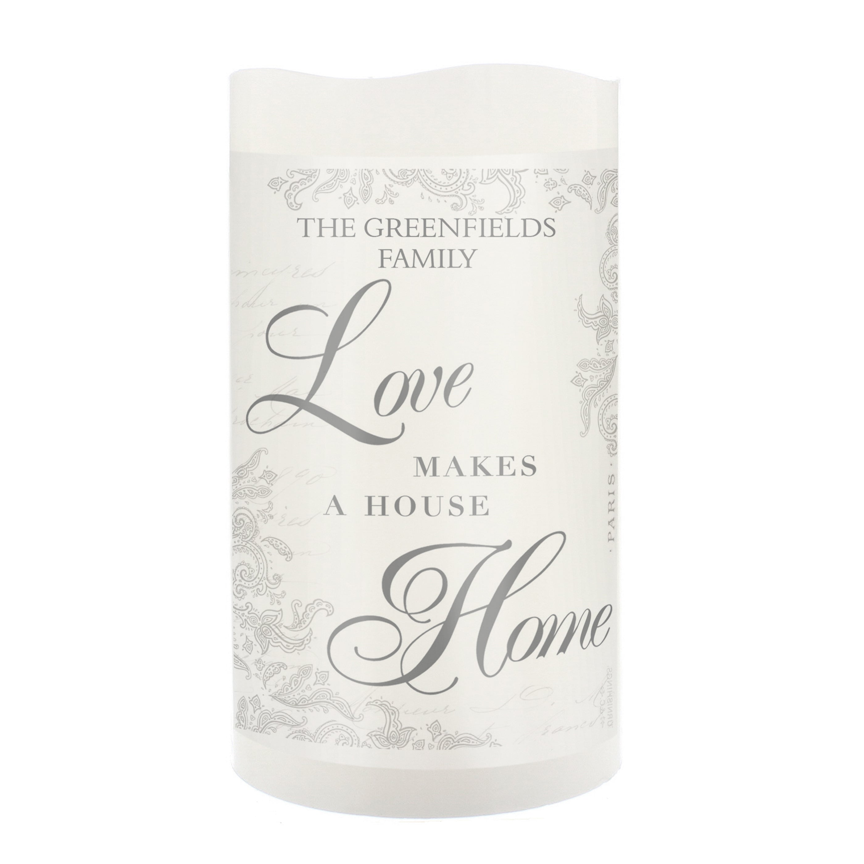 Personalised Love Makes a Home LED Candle