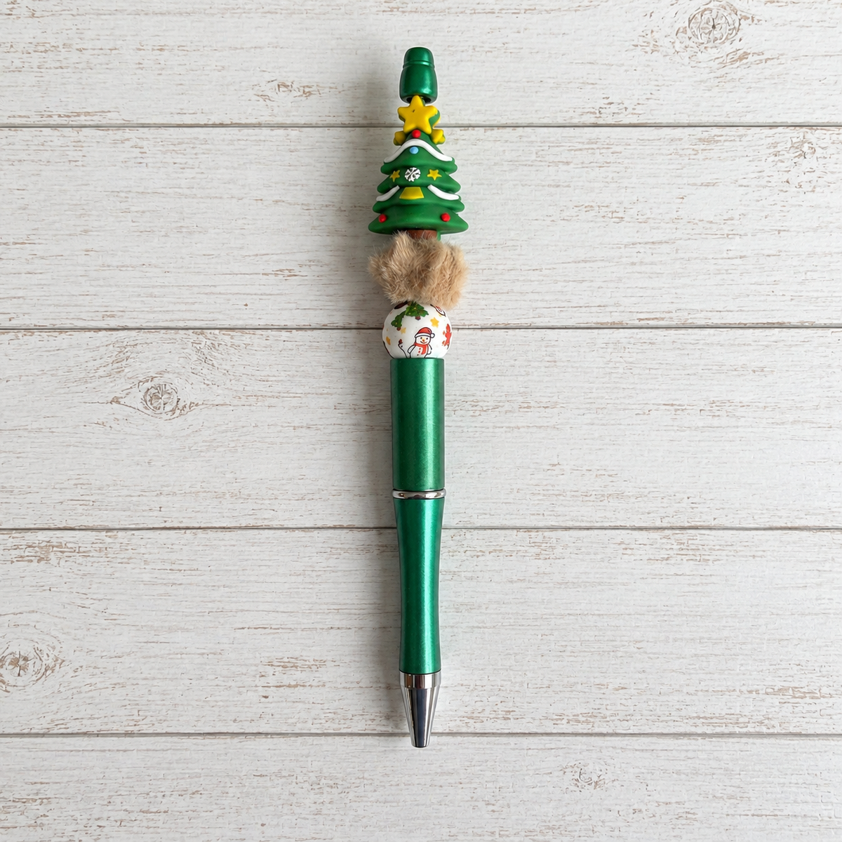 Christmas Tree Novelty Beaded Pen