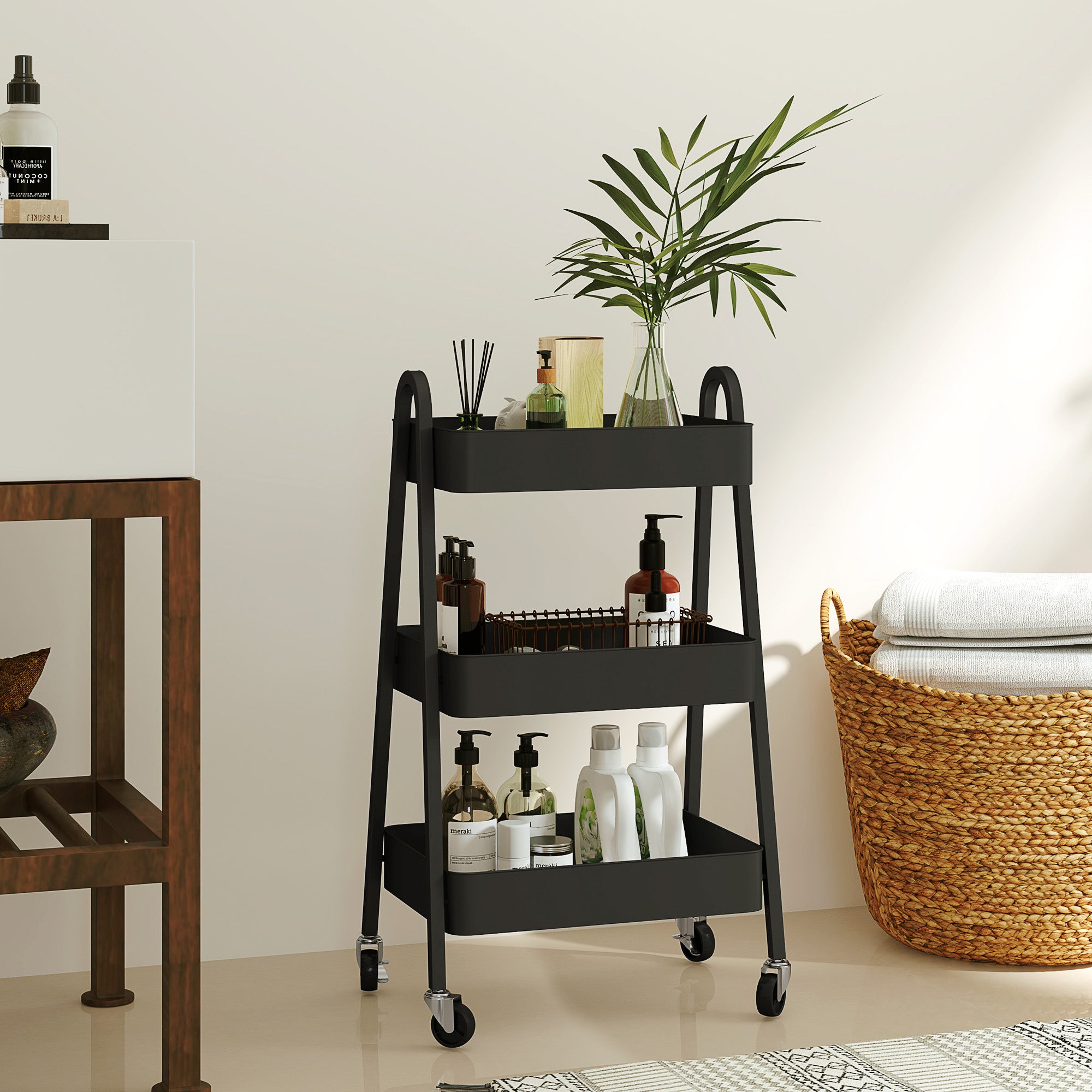 Three-Tier Storage Trolley - 3 Colour Options