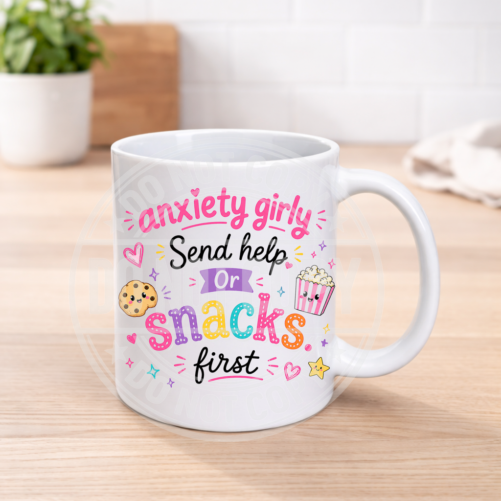 Funny Anxiety Mug – Colourful Humour Coffee Cup – Mental Health Gift – Sarcastic Funny Mug – 11oz Ceramic Mug
