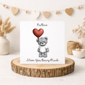 Personalised Love You Beary Much Valentine Card - FREE Postage