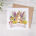 Bunny Floral Happy Mothers Day Card - FREE Postage