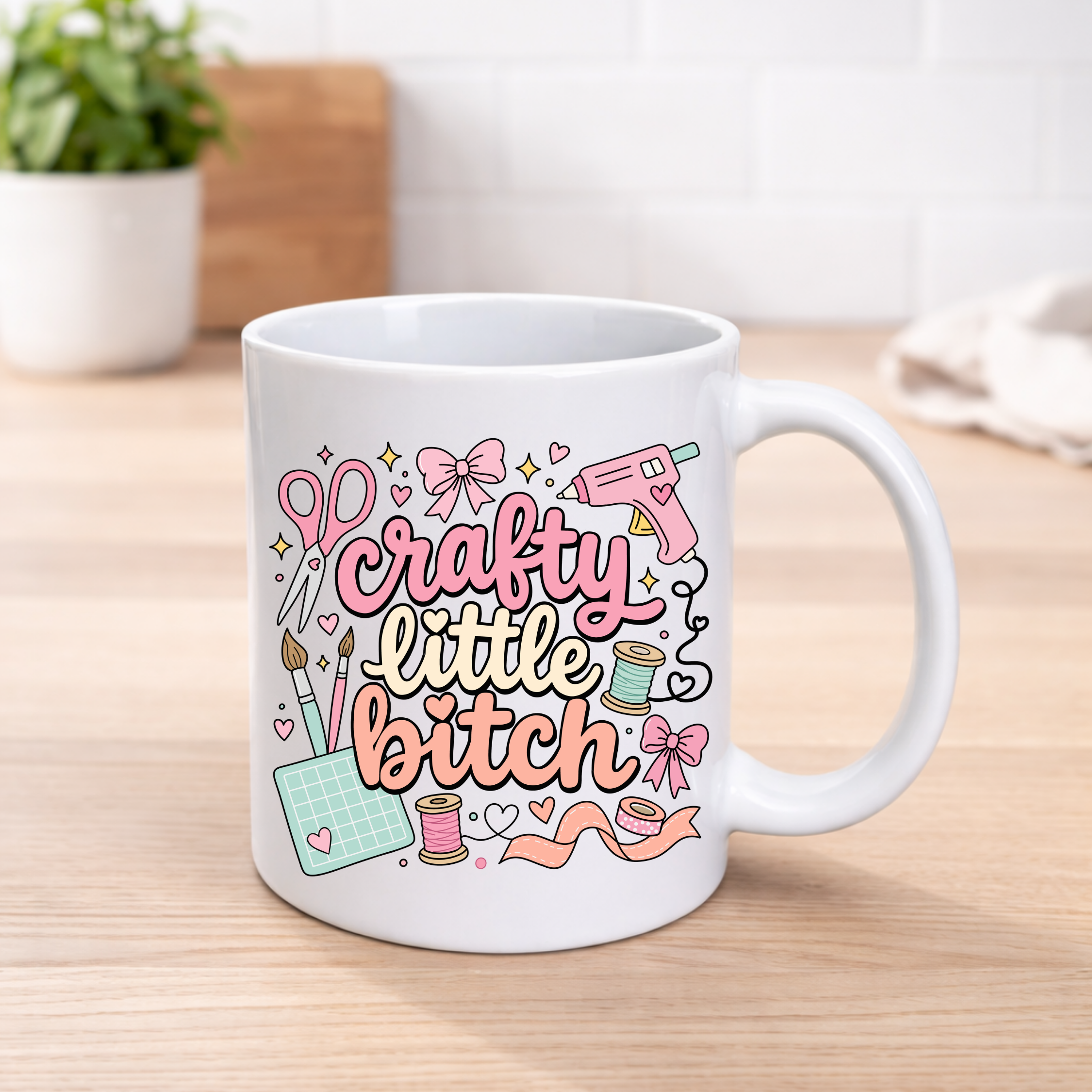 Crafty Little Bitch Mug – Funny Crafter Gift | 11oz Ceramic Mug
