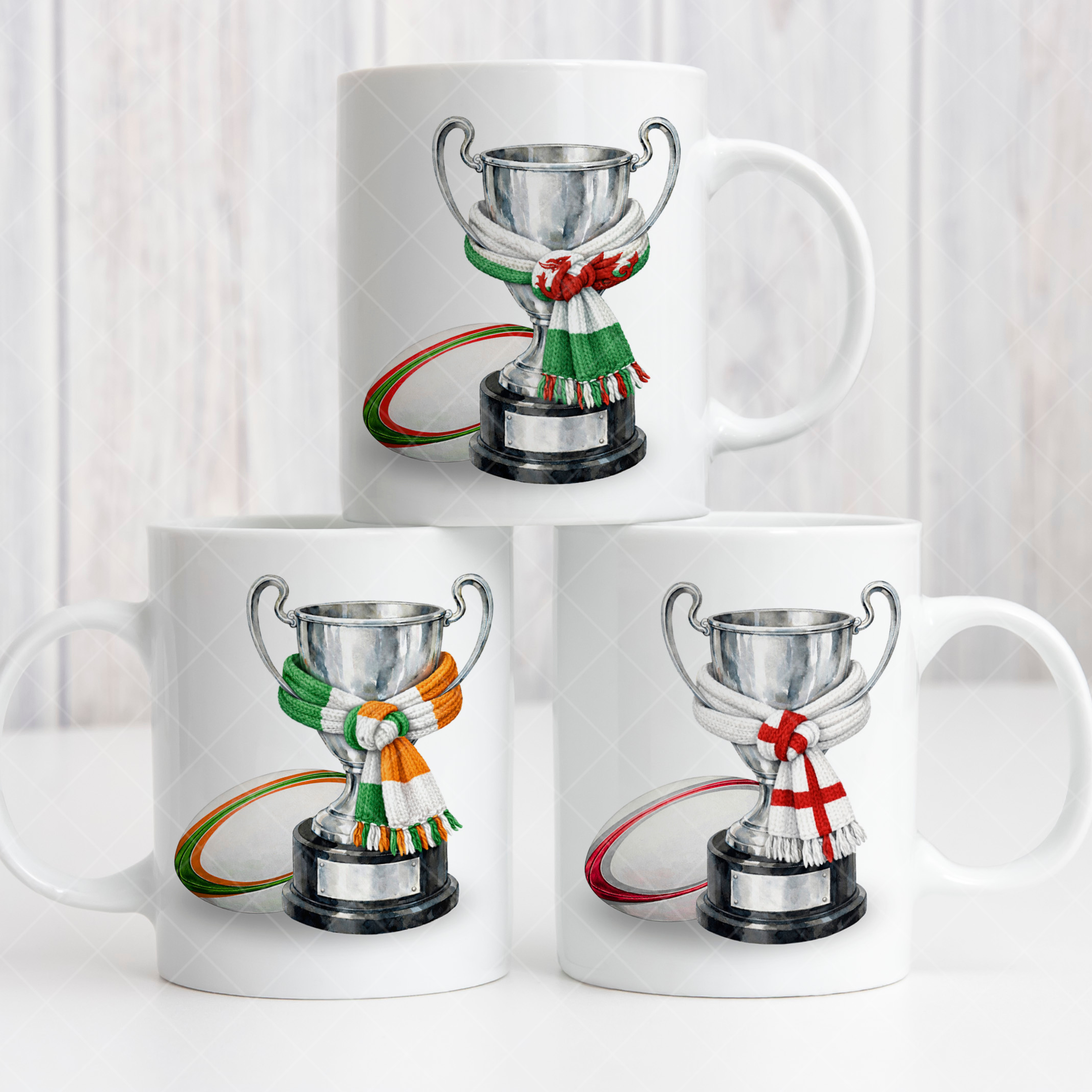 🏆 Six Nations Rugby Trophy Mug – Choice of Team Design (11oz)