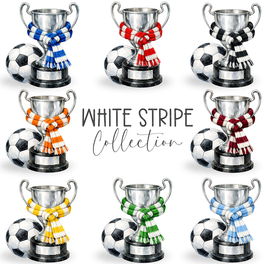 ⚽ Personalised Football Trophy Mug – Custom Name Scarf Collection (11oz) - VARIOUS SCARF COLOUR OPTIONS