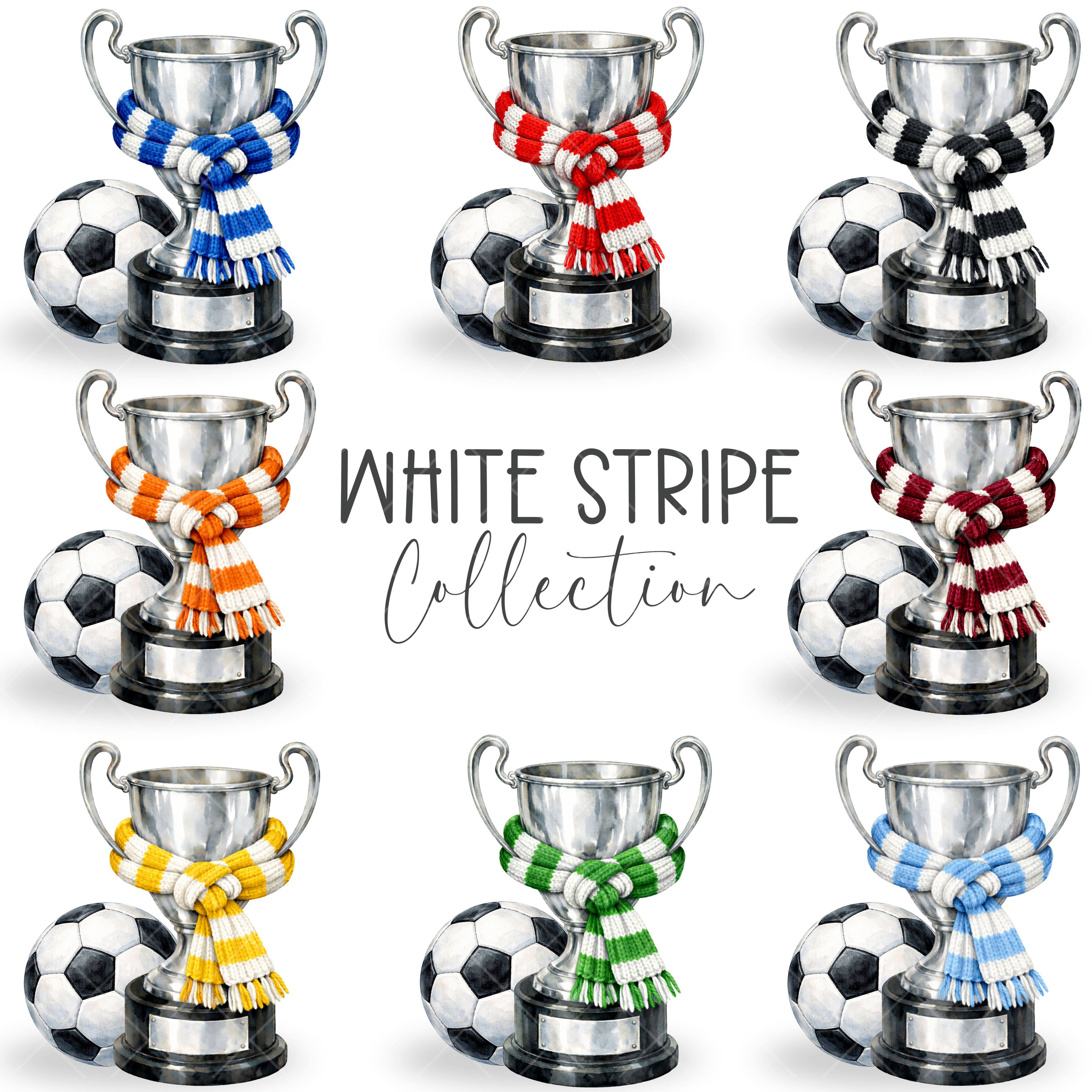 ⚽ Personalised Football Trophy Mug – Custom Name Scarf Collection (11oz) - VARIOUS SCARF COLOUR OPTIONS