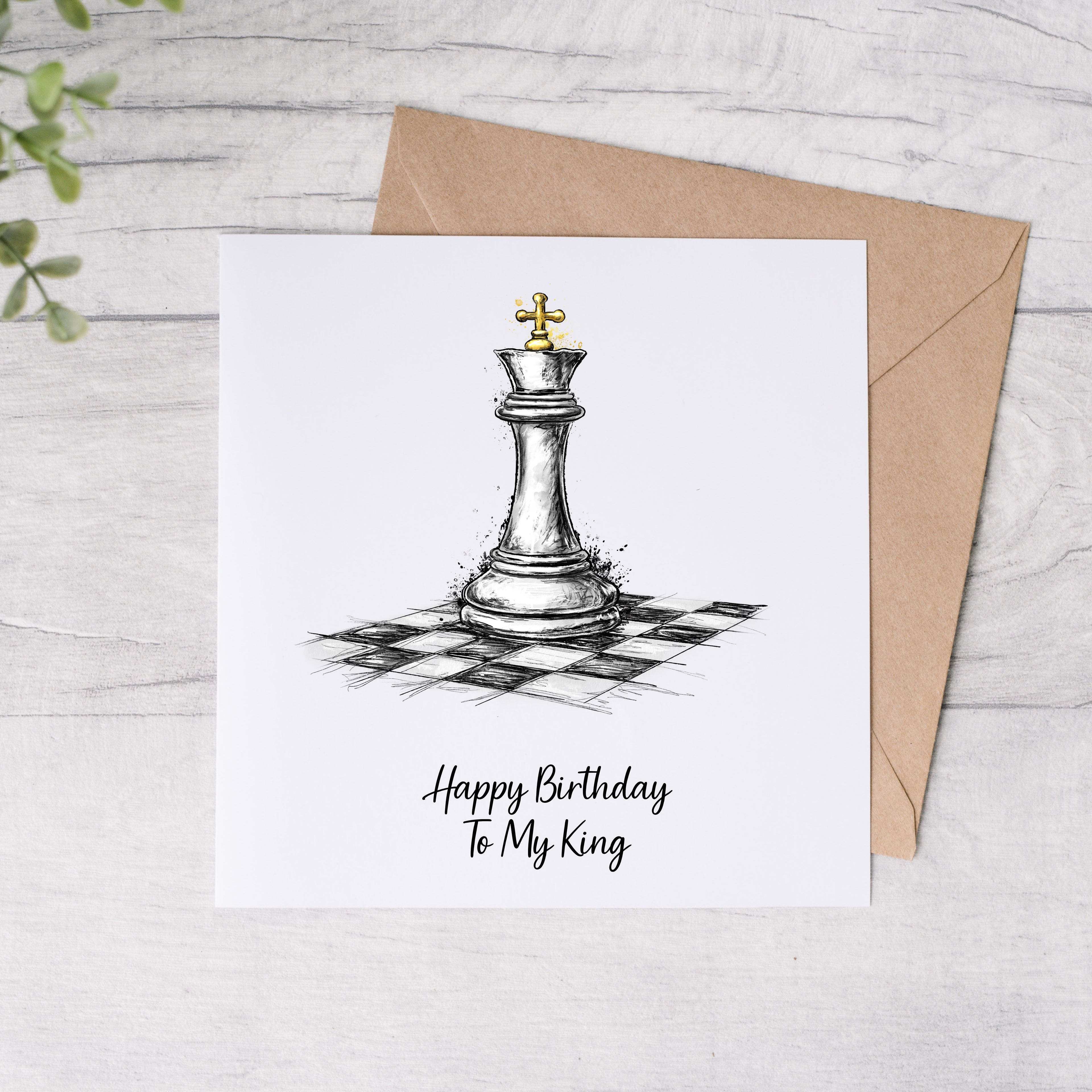 Happy Birthday To My King - Greeting Card - FREE Postage