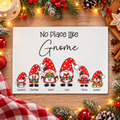 Personalised Glass Chopping Board Gnome Family