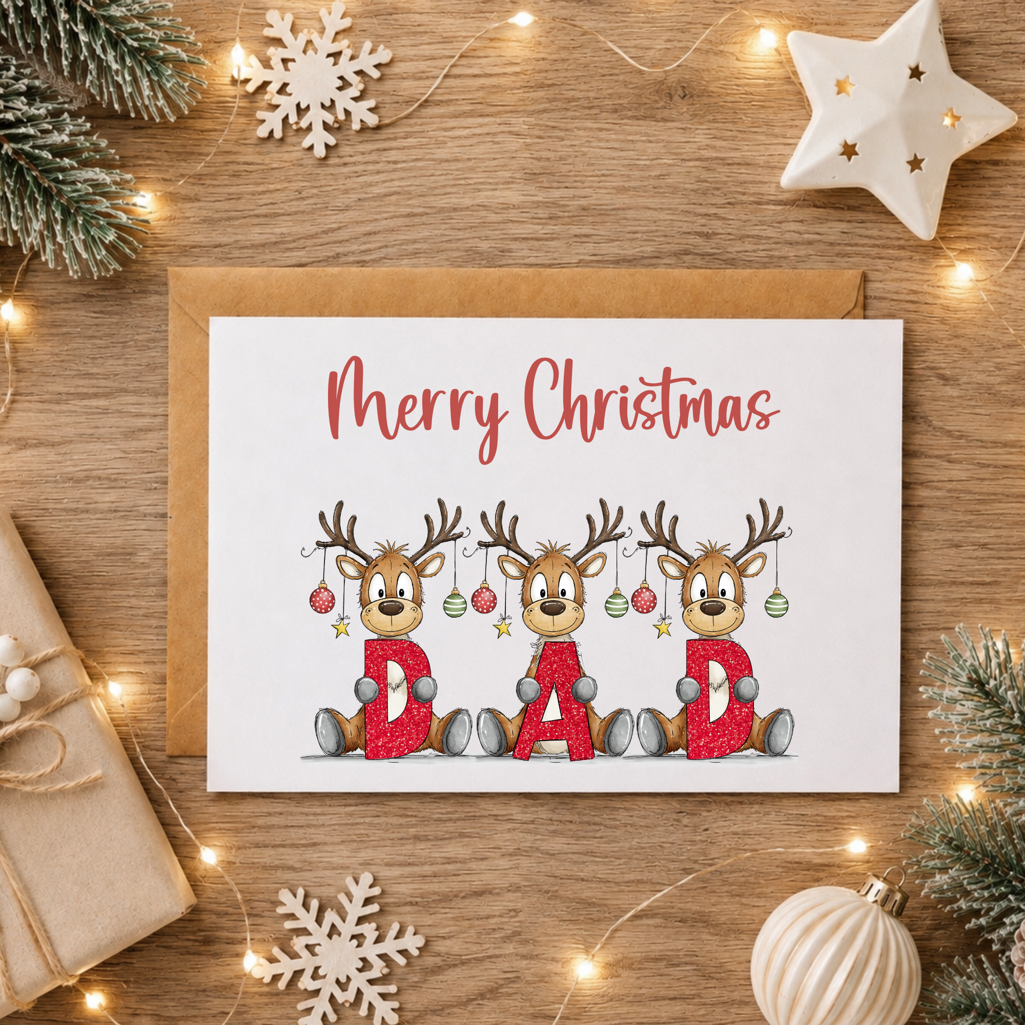 Personalised Reindeer Christmas Card
