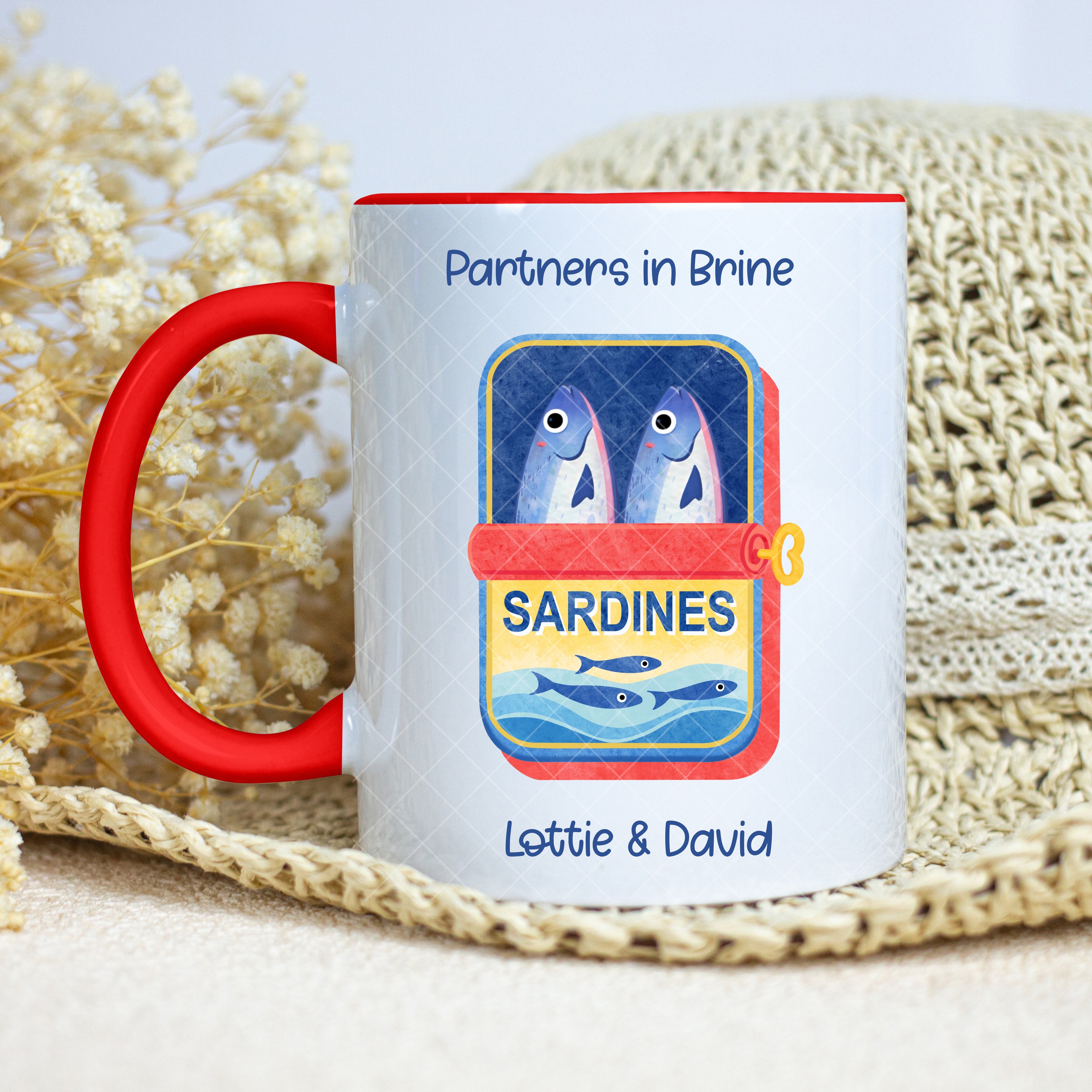 🐟 Partners in Brine – Personalised Sardines Mug