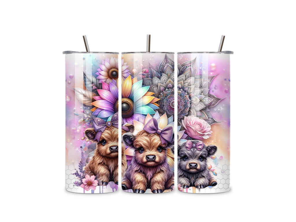 Baby Highland Cows - 20oz Stainless Steel Skinny Tumblers