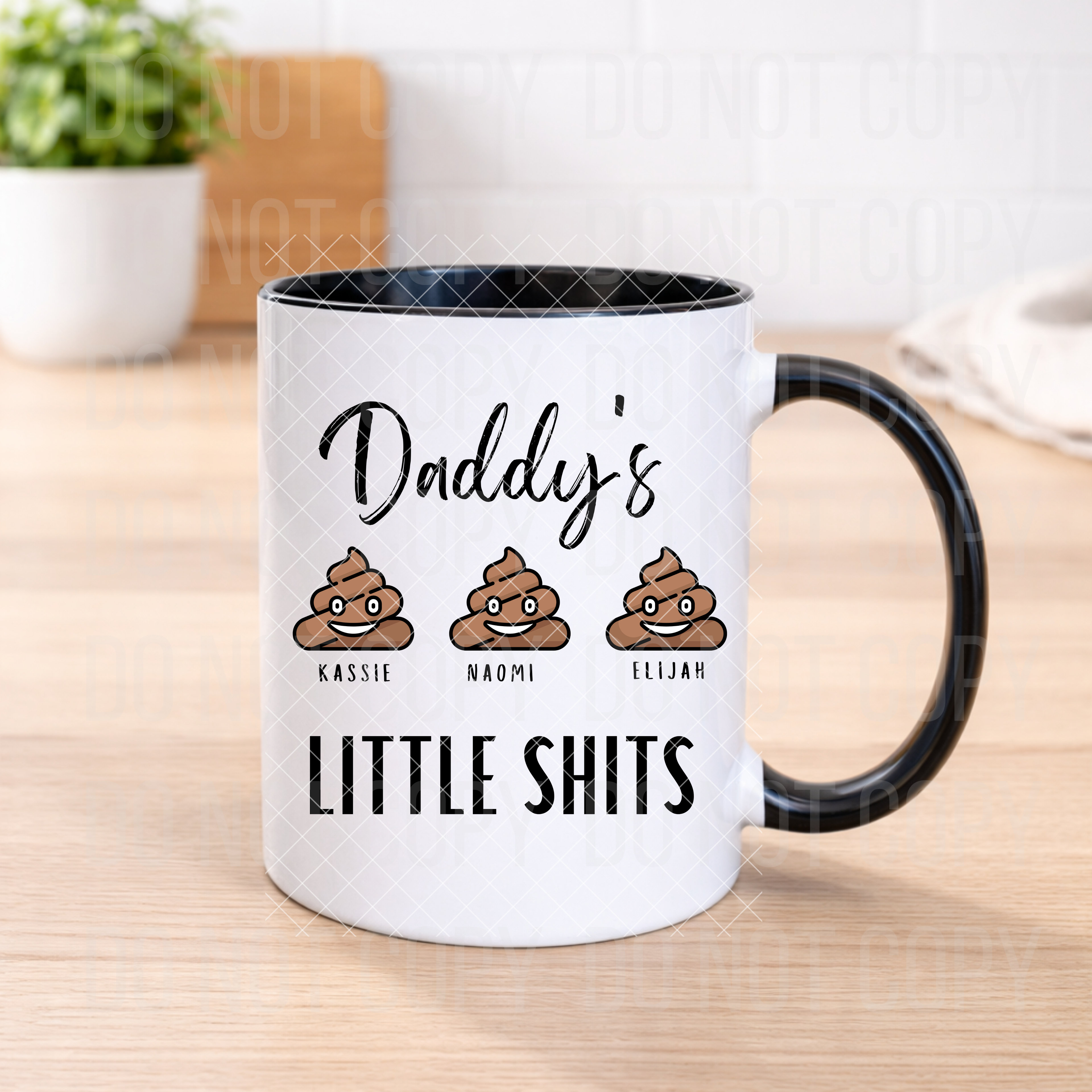 Daddy’s Little.... Funny Mug – Personalised Dad Mug with Kids Names | Novelty Father’s Gift | 11oz Ceramic Coffee Cup