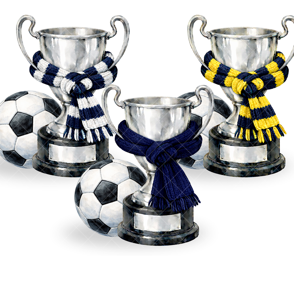⚽ Personalised Football Trophy Mug – Custom Name Scarf Collection (11oz) - VARIOUS SCARF COLOUR OPTIONS