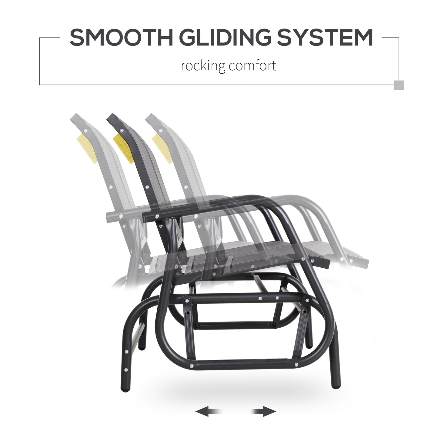 2-Person Outdoor Glider Bench Patio Double Swing Gliding Chair Loveseat