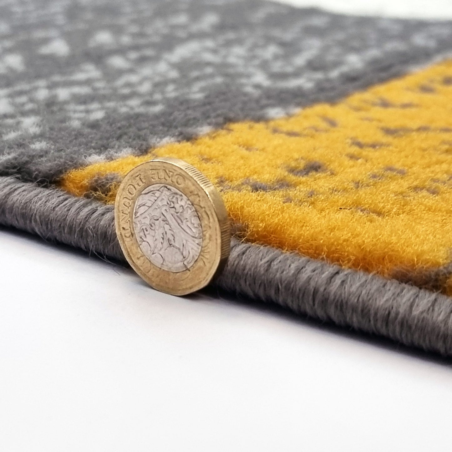 Modern Rug Geometric Grey Mustard Yellow Patterned Soft Carpet Rug