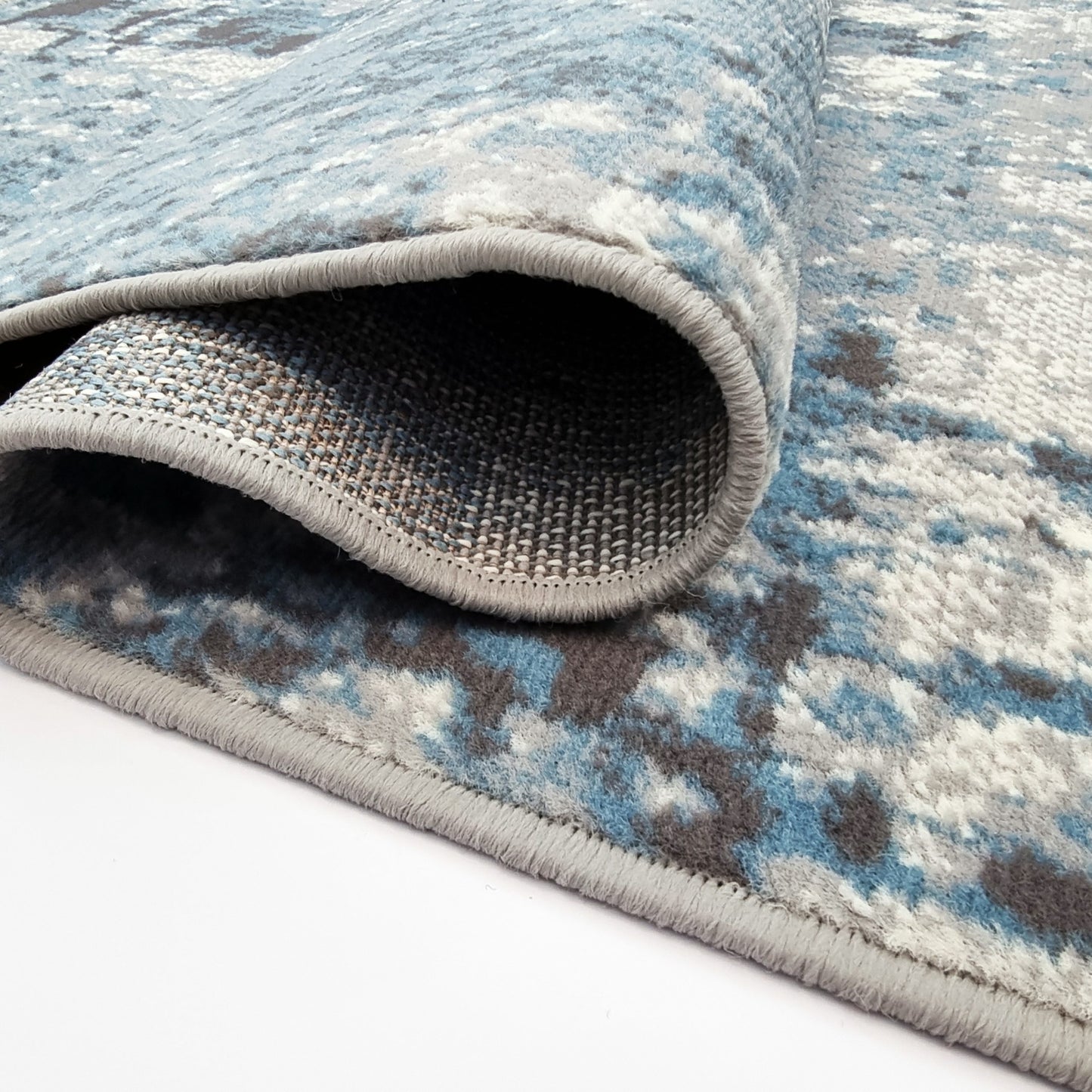 Marble Abstract Rug Grey Blue Distressed Pattern Soft Carpet Rug