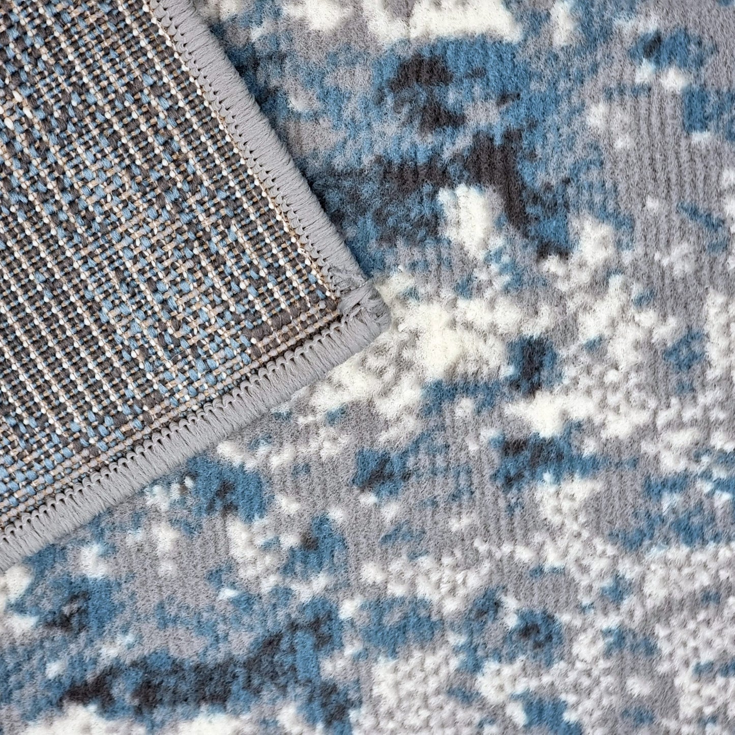 Marble Abstract Rug Grey Blue Distressed Pattern Soft Carpet Rug