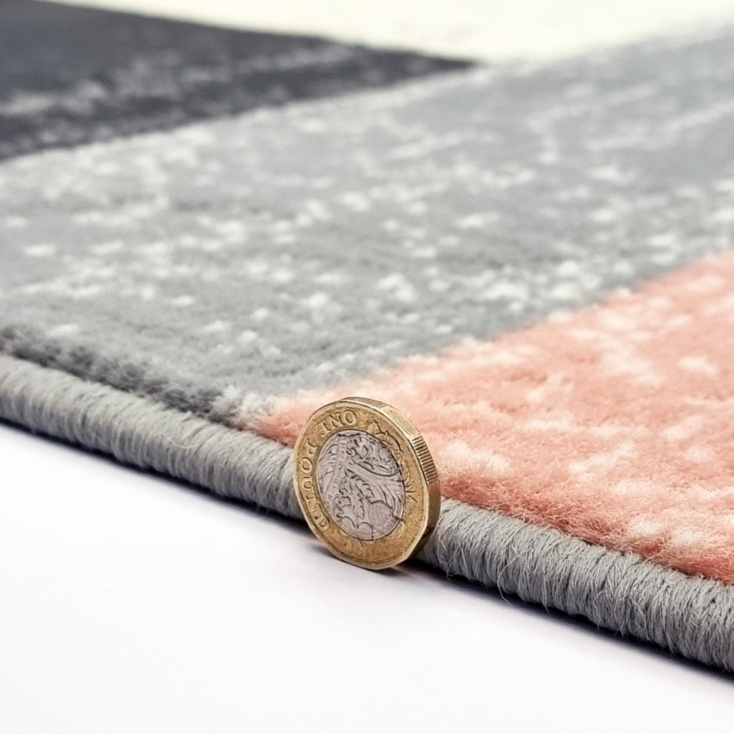 Geometric Rug Grey Pink Circles Modern Soft Carpet Rug