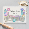 Personalised Bingo Queen Glass Chopping Board / Worktop Saver