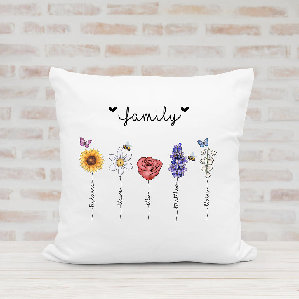 Personalised Flower Stem Cushion - 3 Options - 40x40cm
