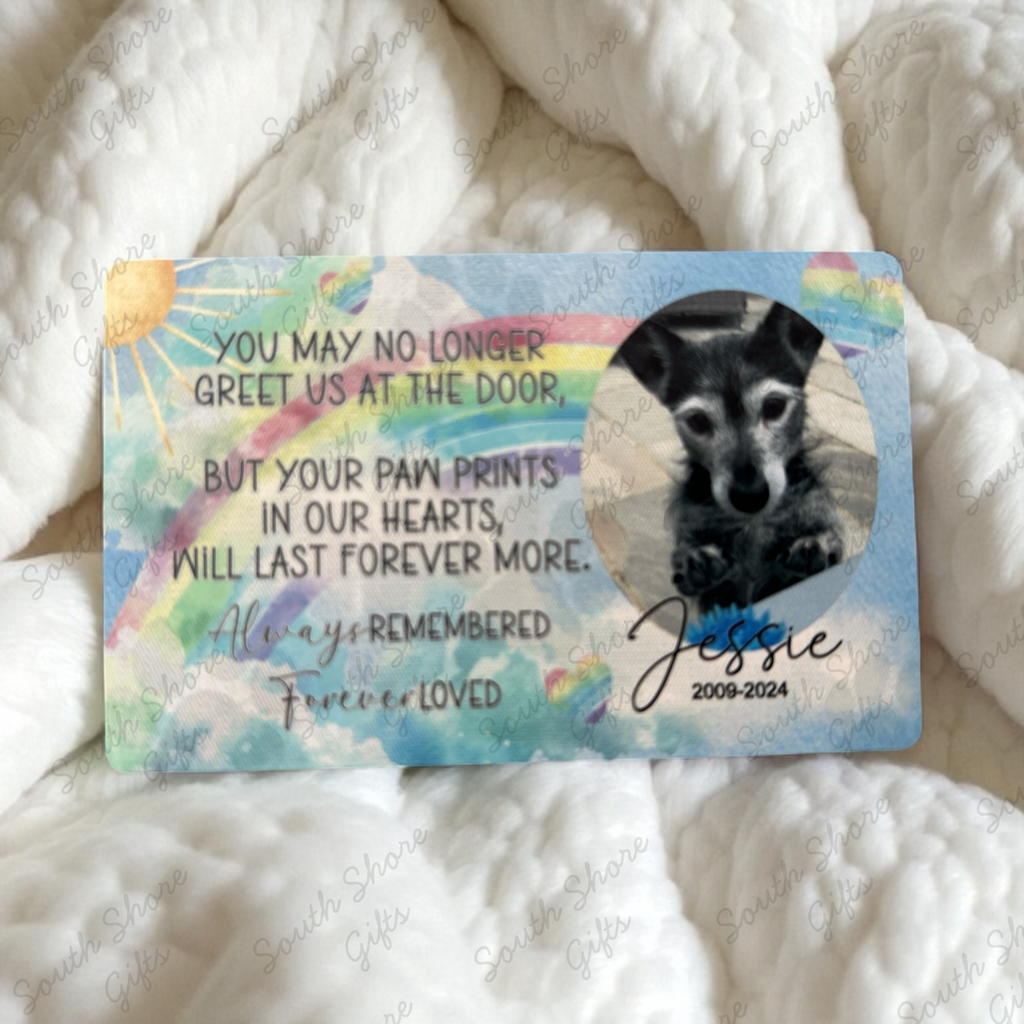 Photo Upload Personalised Pet Memorial Wallet Card 2 Designs - FREE POSTAGE