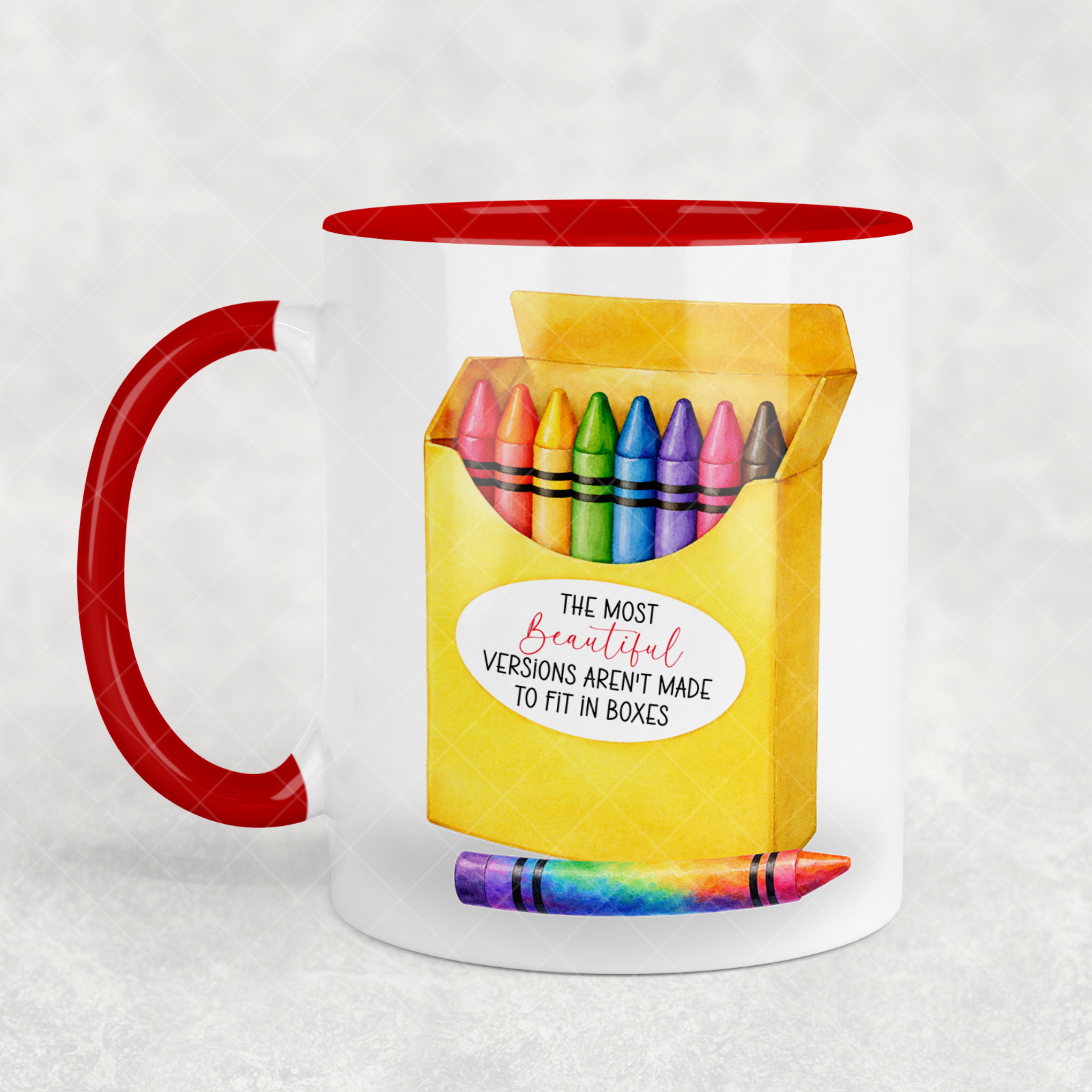 Inspirational Crayon Mug – 11oz Ceramic Coffee Cup | Microwave Safe | Printed In-House