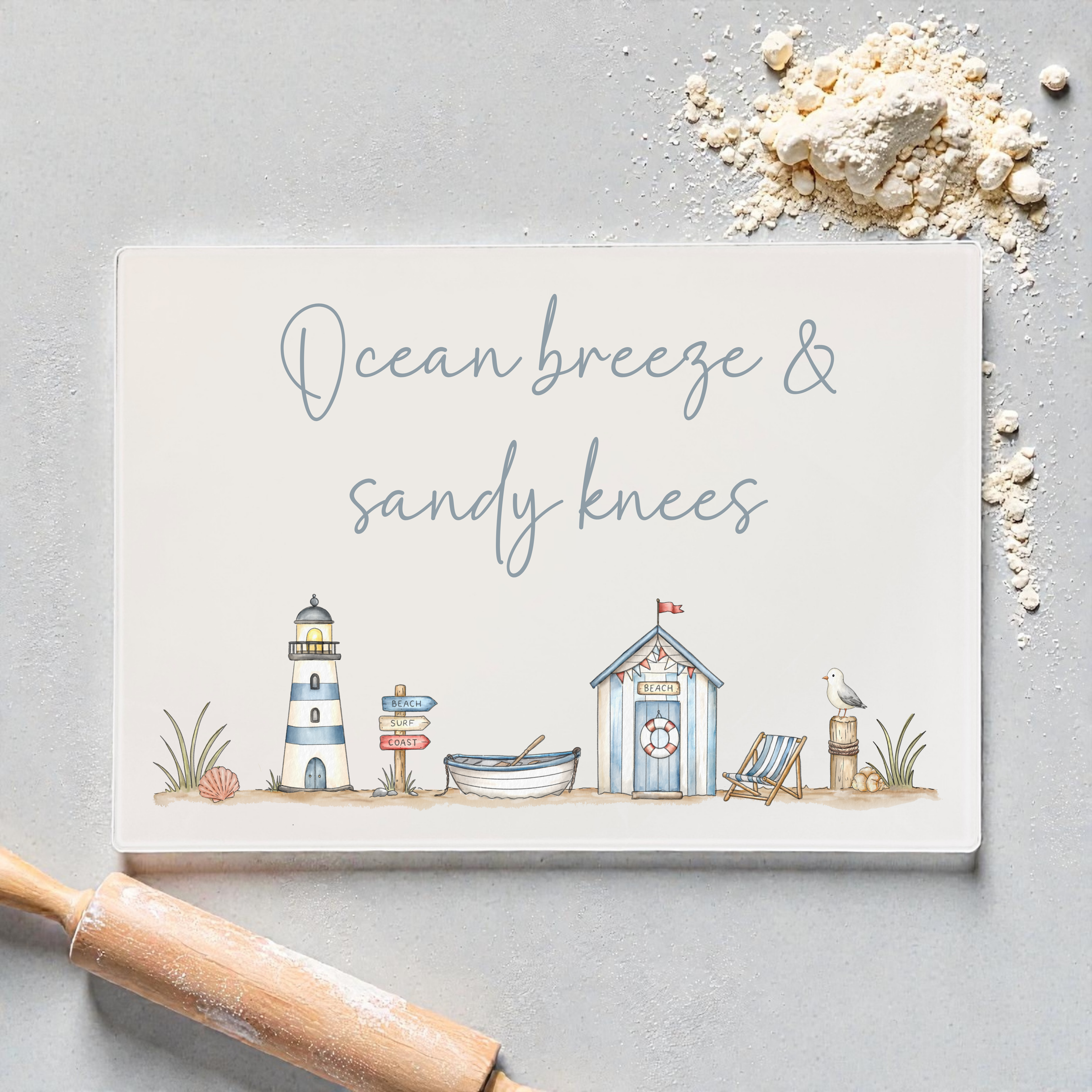 Seaside Escape Glass Chopping Board