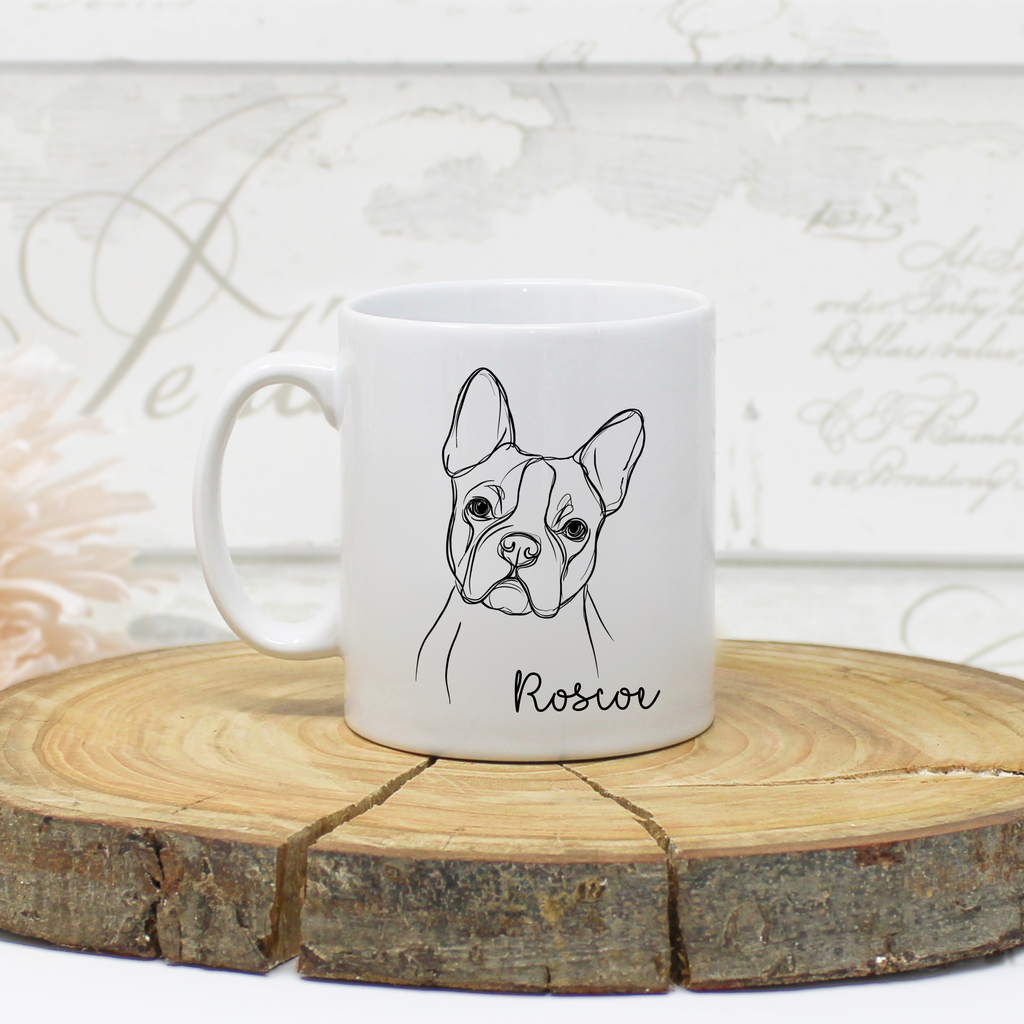Line Art Dog Breed Ceramic Mug – 11oz - Option to Personalise