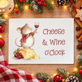 Cheese & Wine o'clock Glass Chopping Board