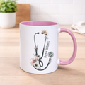 Personalised Stethoscope Mug – Custom Name Medical Gift | 2 Colour Options