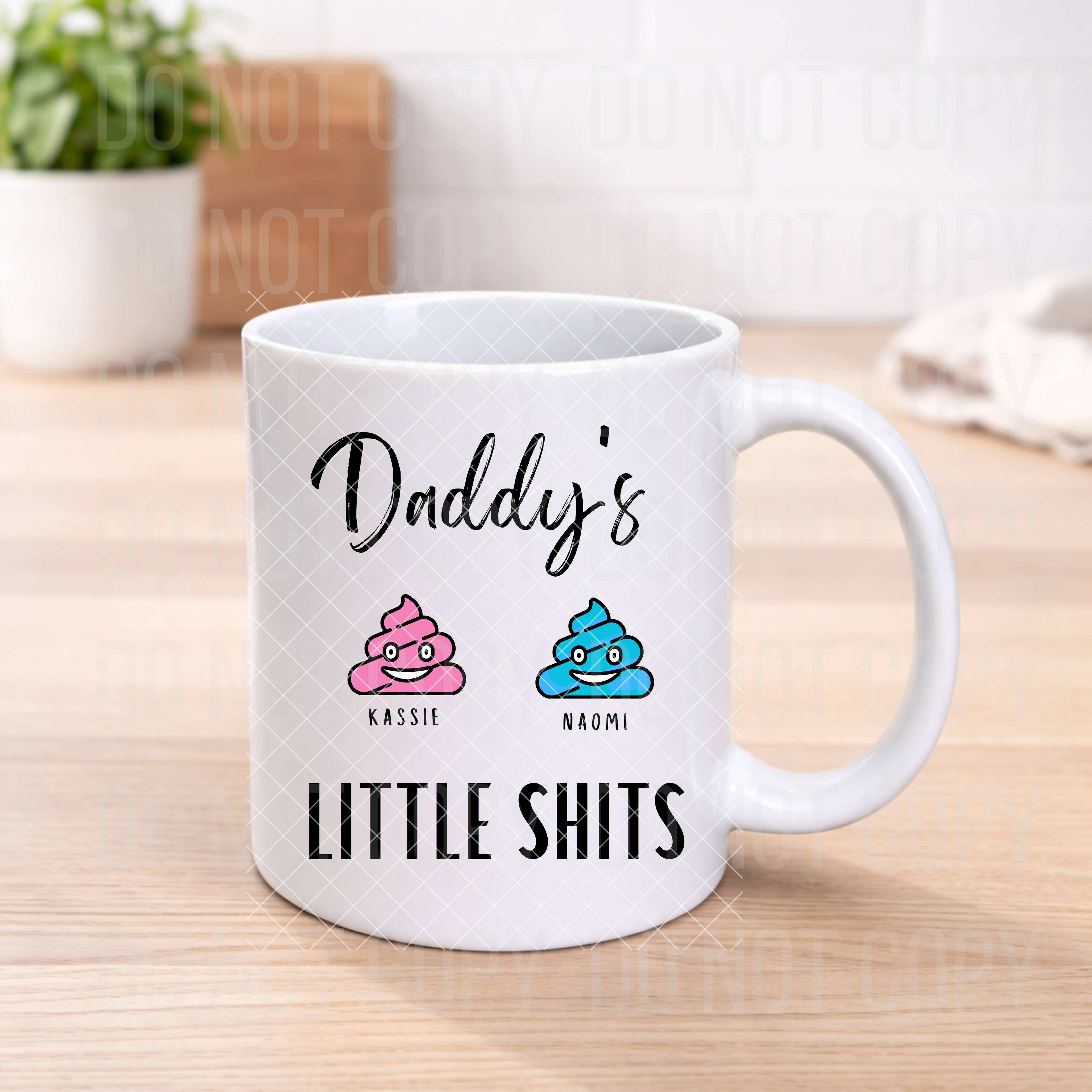 Daddy’s Little.... Funny Mug – Personalised Dad Mug with Kids Names | Novelty Father’s Gift | 11oz Ceramic Coffee Cup