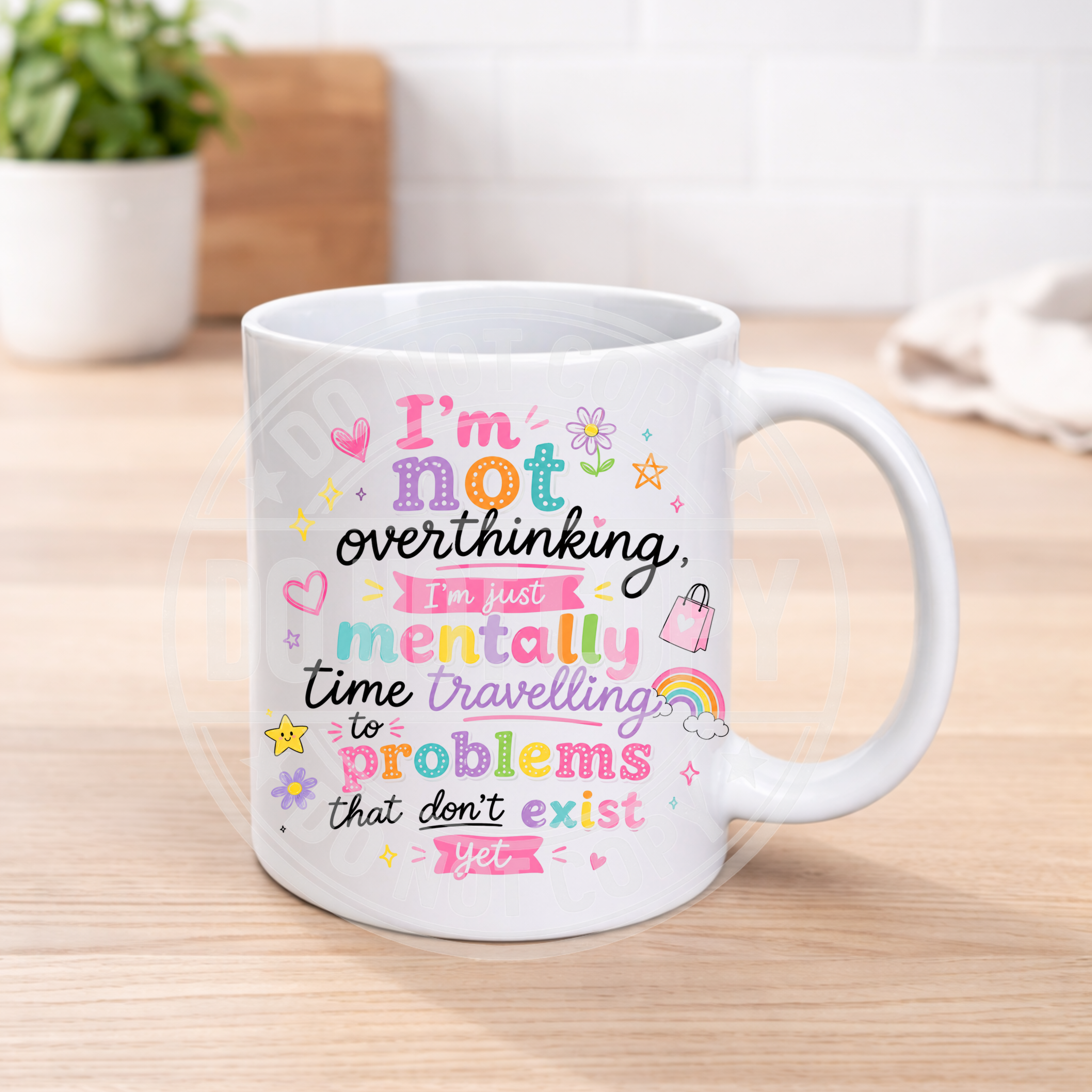 Funny Anxiety Mug – Colourful Humour Coffee Cup – Mental Health Gift – Sarcastic Funny Mug – 11oz Ceramic Mug