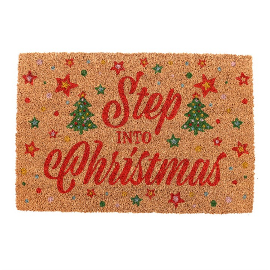 Natural Step Into Christmas Doormat