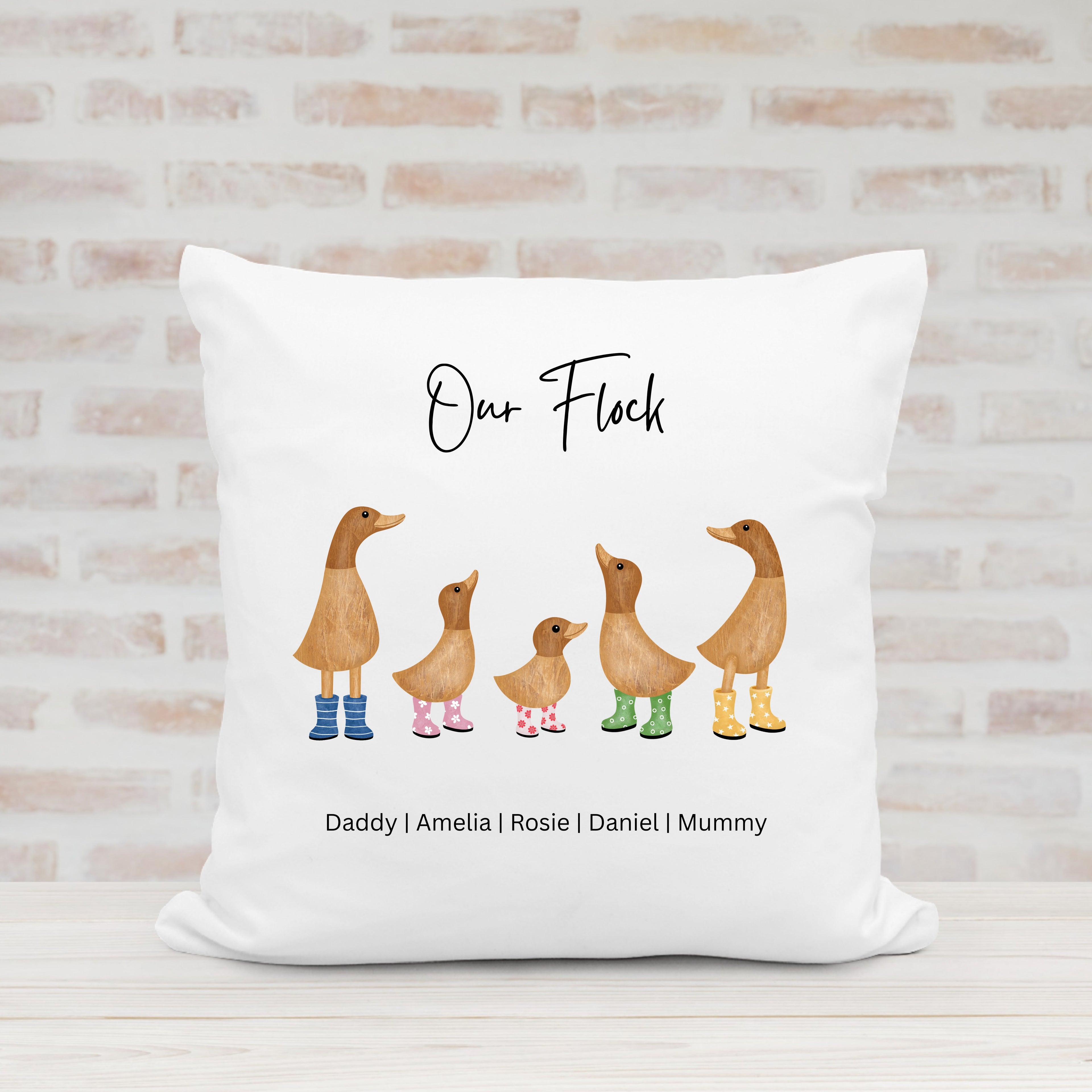 Personalised Our Flock Cushion 40x40cm