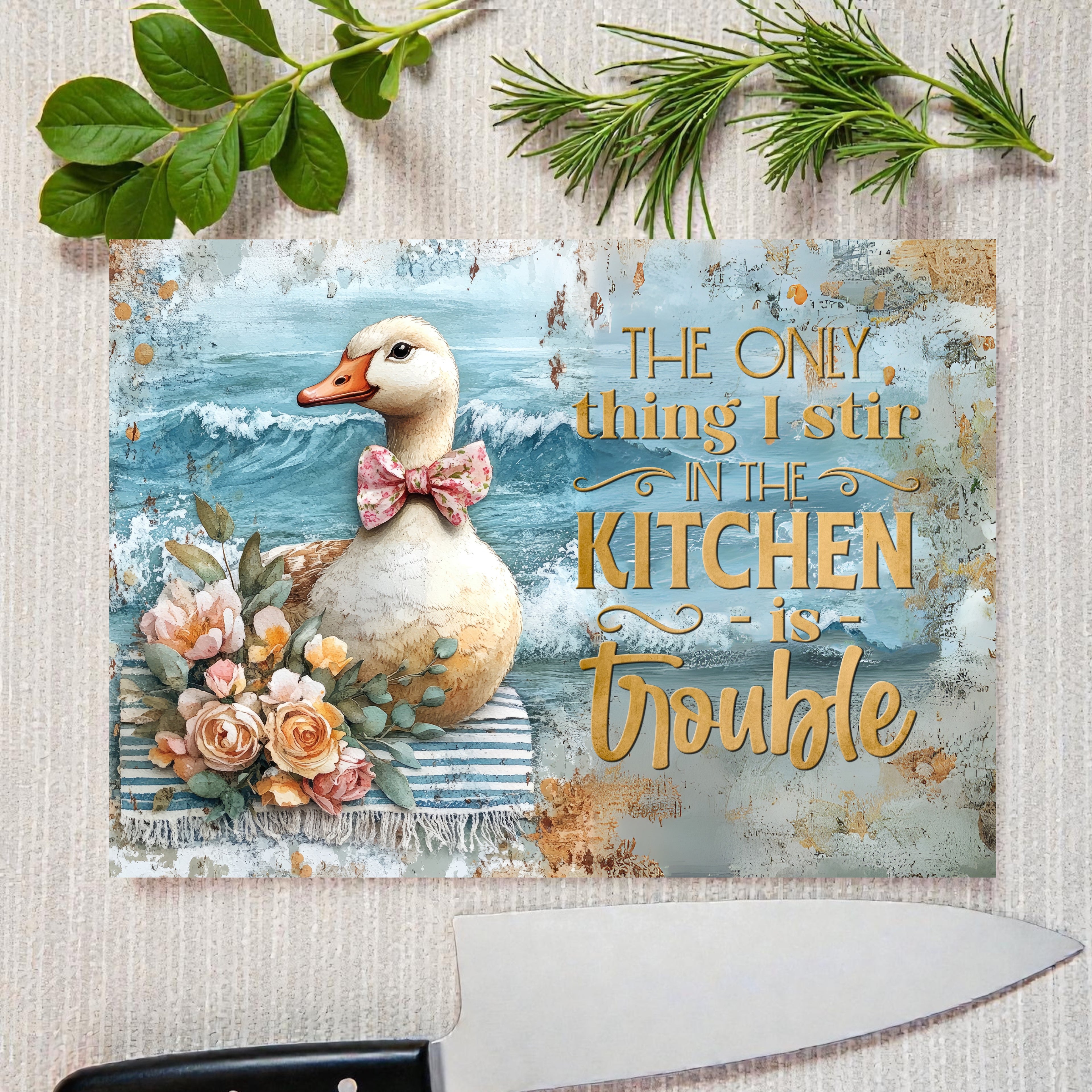 Humour Glass Chopping Board / Worktop Saver